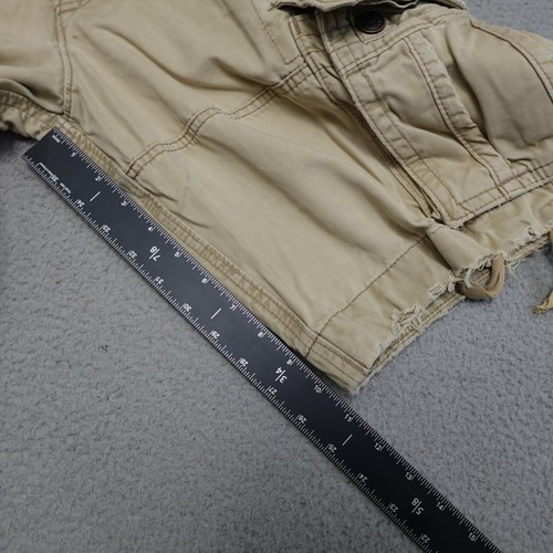Pantalones Cortos Carga Abercrombie & Fitch Para Hombre 28x11 Beige Envejecido Bolsillos Pesados - Imagen 6 de 10