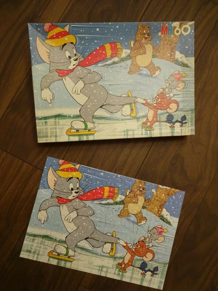 ** TOM & JERRY ** AUF DEM EIS PUZZLE - KINDER LEGESPIEL - MB - 60 TEILE **RAR** - Bild 1 von 1