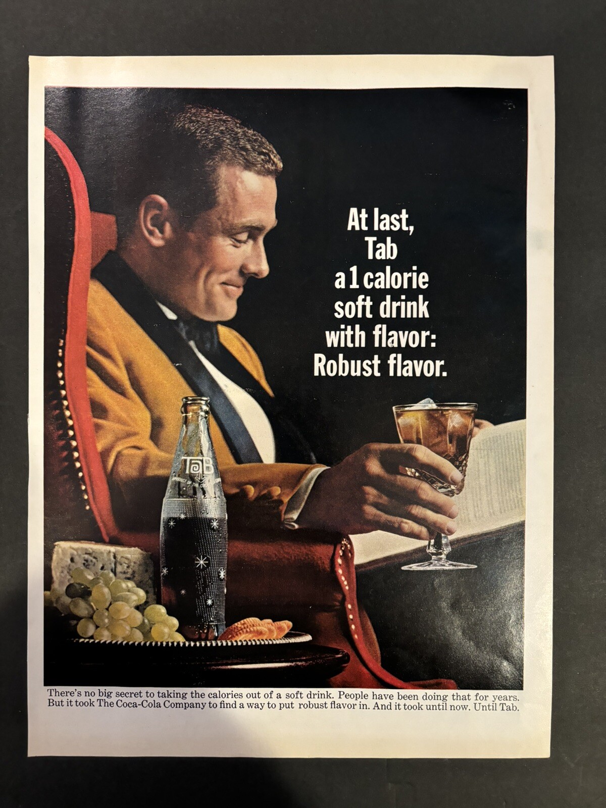 Vtg 1960s Tab Soft Drink AD, Coca Cola Company