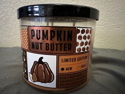 Brand New Bath & Body Works 3-Wick Pumpkin Nut Butter