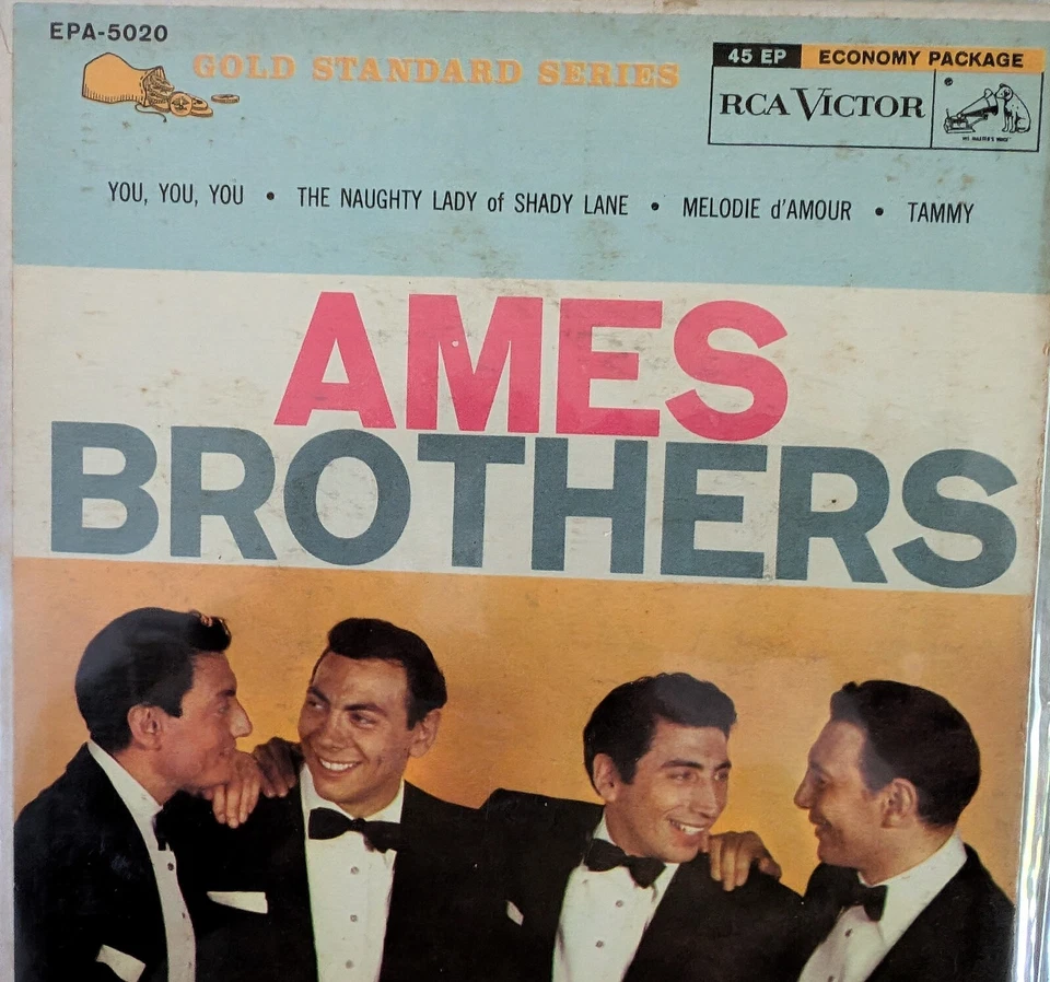 LOT of (6)  45 rpm, 7" EP's, Sinatra, Belafonte, Ames Bros, Delta Rhythm Boys, Foto 4 de 4