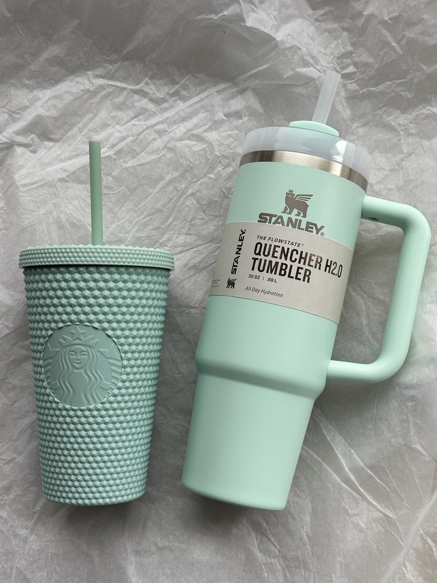 FREE SHIP Set Of 2 Stanley 30oz Quencher Tumbler + Starbucks