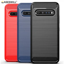 For LG V60 ThinQ 5G UW Case Ultra Slim Carbon Fiber Soft TPU Protective Cover