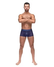 Male Power Diamond Mesh Mini Short Blue