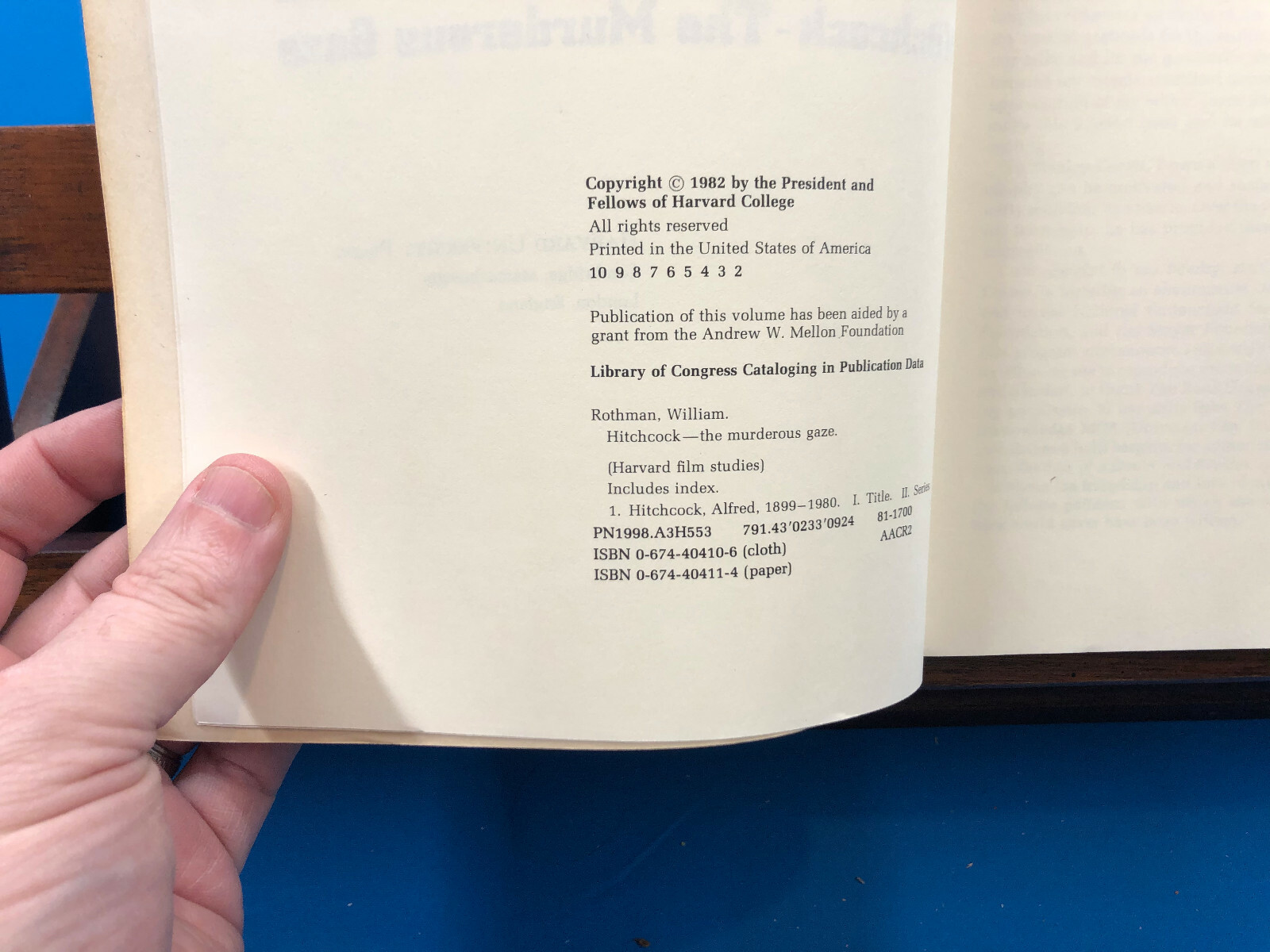 Hitchcock The Murderous Gaze William Rothman, 1982 eBay