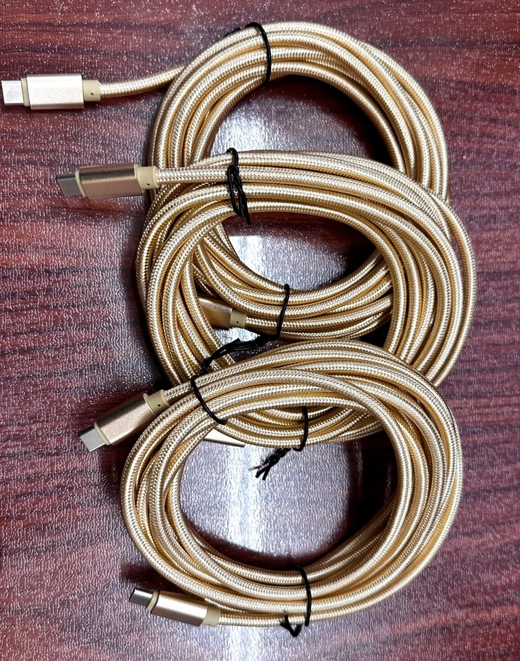 3 Pack 10FT USB-C to USB-C Cable Fast Charge Type C Charging Cord Charger Rapid - Image 4 of 4