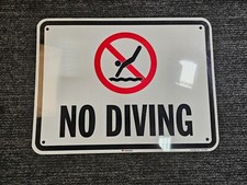 SmartSign 89Y0 18 x 24 in.  No Diving  Metal Sign with Symbol Rustproof Aluminum
