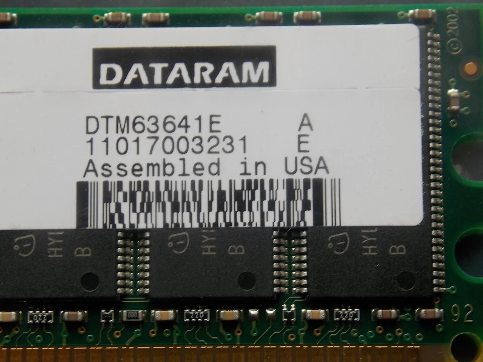 DATARAM RAM 1GB (2x512MB) PC2100 ECC SERVIDOR MEMORIA RAM DTM63641E Foto 2 de 2
