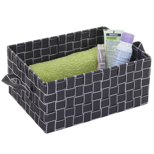 Aufbewahrungskorb HWC-C37, Dekokorb Korb Aufbewahrung, 14X31X23Cm Dunkelgrau-image