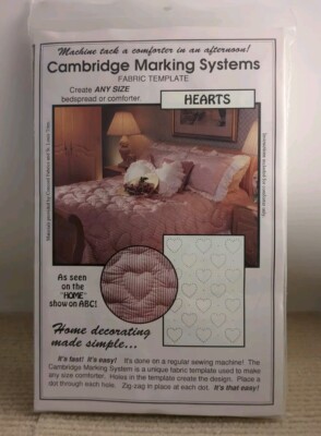 Cambridge Marking Systems Fabric Template HEARTS Pattern Bedspread Comforter