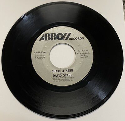 Vinyl 45 Record David Starr Shake A Hand/Mrs. Johnson Abbott Records sV14
