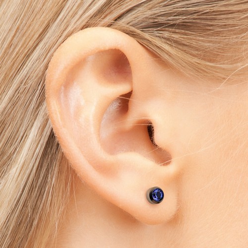 STUDEX Medizinische Ohrstecker SAPHIR TITAN Stecker silber antiallergisch - Bild 2 von 4