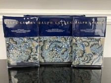  720 Ralph Lauren Rainey Navy Floral Cotton Duvet Cover Euro Sham 3 Pc Set KING