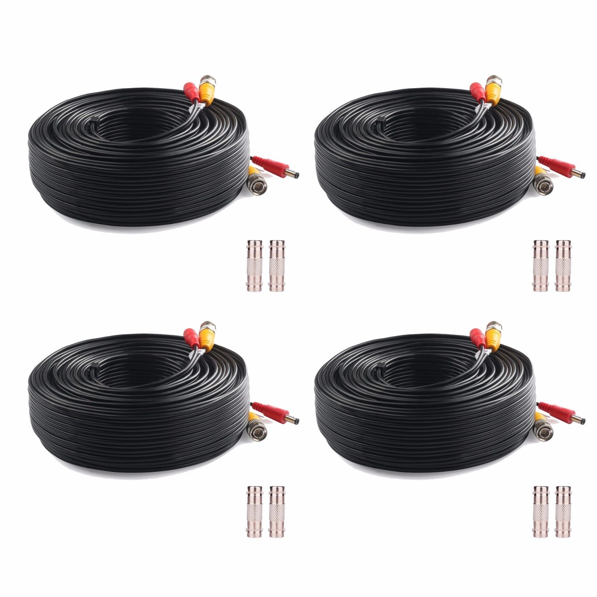 (4) 200ft Power Video Security Camera Cable BNC Extension Wire for All CCTV  DVR