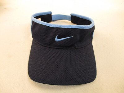Nike Golf Visor Hat Blue Stretch Adjustable Straps Swoosh