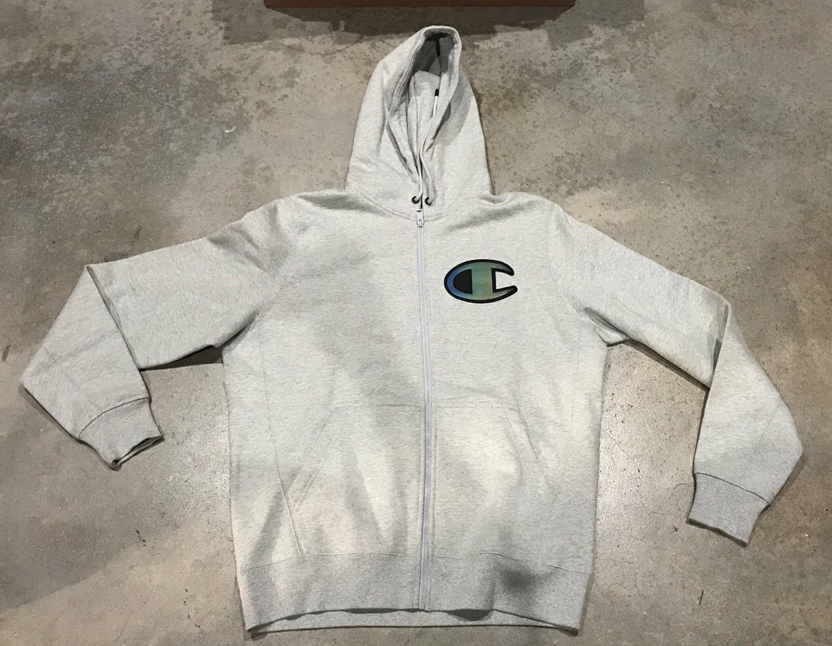 NWOT Large Navy Grey Zippered Hoodie Champion Buy it now $39
