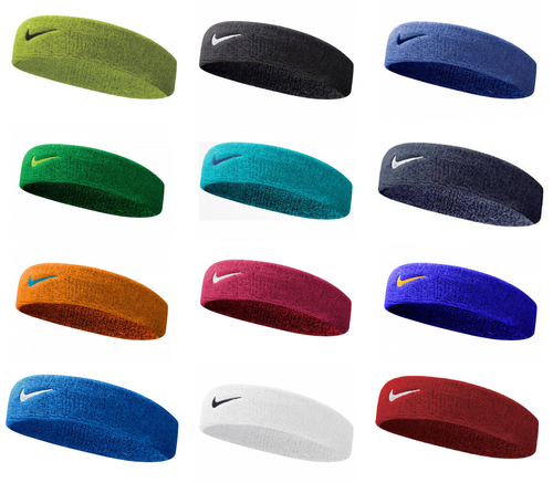 Nike Swoosh Headband NEW Tennis Squash Badminton Gym Sweat Bands Black Blue   - Afbeelding 1 van 28