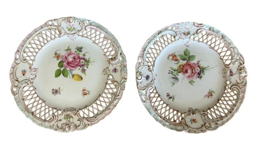 Dresden Carl Thieme Teller 2 Stück floral gezähnt handbemalt 1888-1901 - Bild 14 von 14