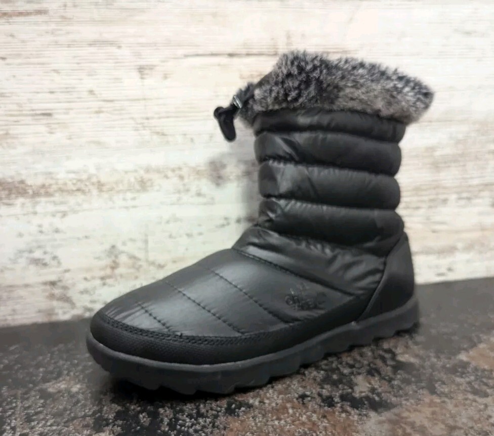 Womens North Face Puffer Boots Sz Used 638540 Black Insulated Snow Ice