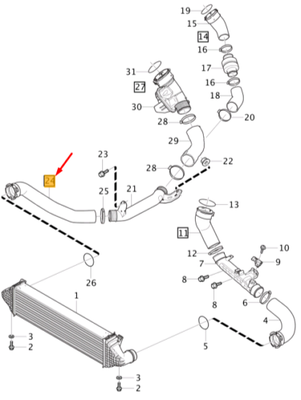 Turbosouffleur Tuyau D'Admission Pour Volvo V40 2.0 D2 D3 D4 31657748