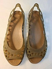 crocs isabella jelly flat bronze