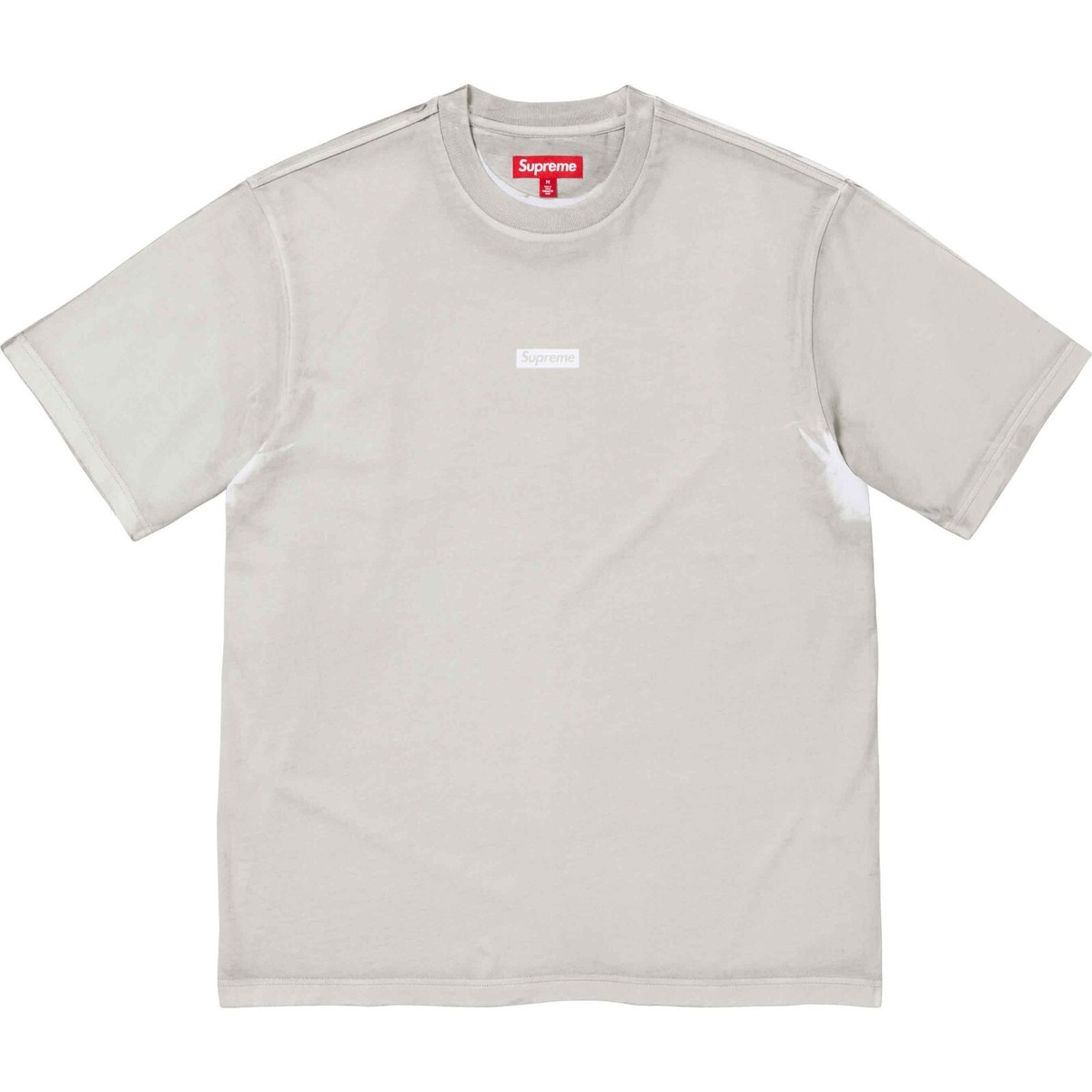 Supreme Overprint Small Box S/S Top Shirt Tee - Gray - Size