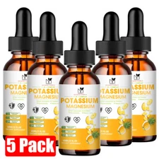 5 PACK Magnesium Glycinate Supplement 2000mg Magnesium Glycinate Liquid Drops