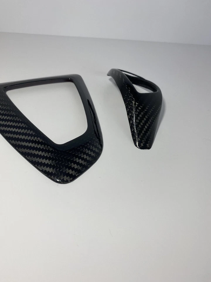 Borde envolvente y selector de engranaje de fibra de carbono real BMW M135i M140i M235i M240i Foto 3 de 4
