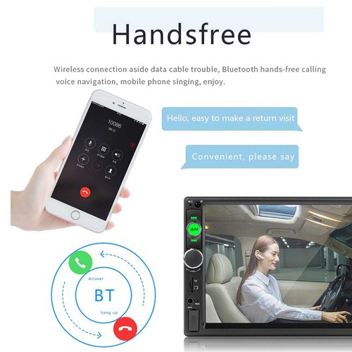 Double 2 Din 7" Car Radio Stereo Bluetooth USB FM AUX IN Mirror Link IOS/Android - Picture 5 of 12