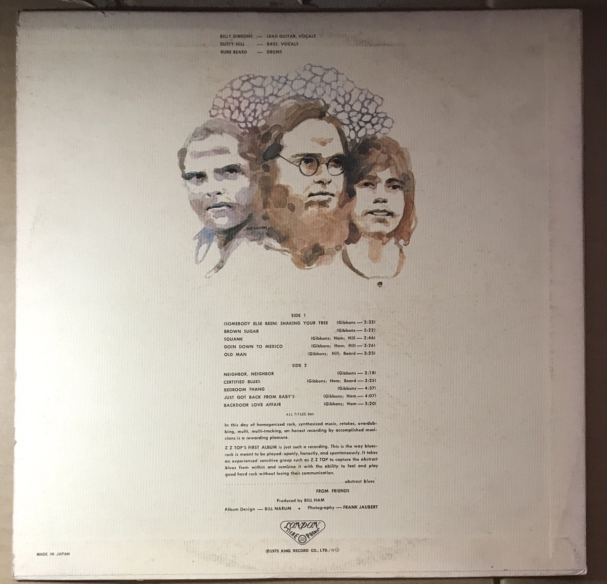 レコード ZZ TOP / FIRST ALBUM (US-ORIGINAL)