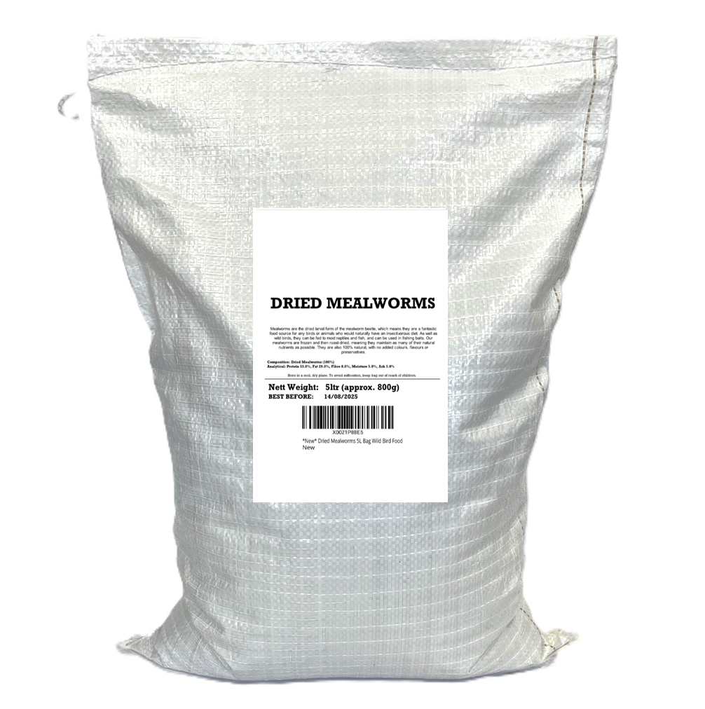 PremiumDriedMealworms,5LBagWildBirdFood(ApproxWeight800gper5litre)