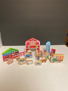 large wooden farm set