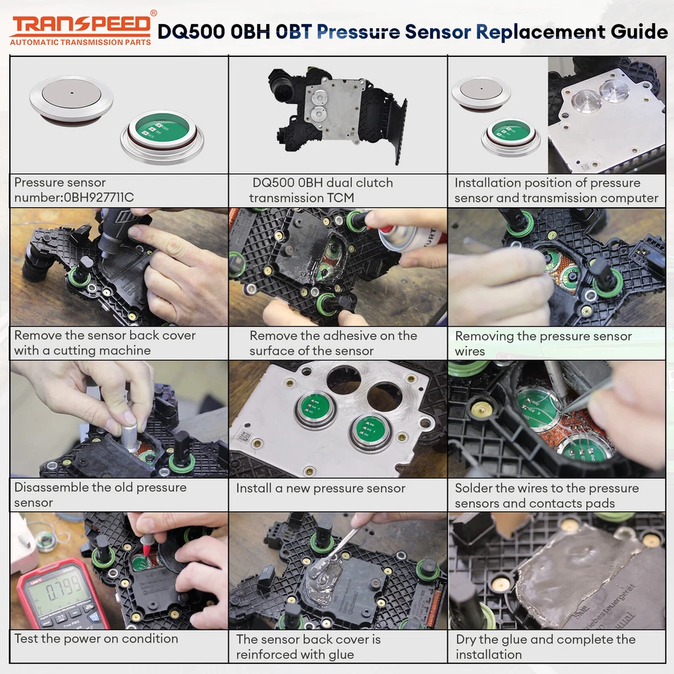 2PCS 0BH DQ500 0BT 0DL TCU Transmission Pressure Sensor Control Unit For AUDI VW - Image 2 of 4