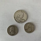 Lot of 3  1963 50 Cent Piece And 2  1932 And 1962 Silver Quarters