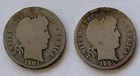 Lot Of Two 1901 Silver Barber Dimes