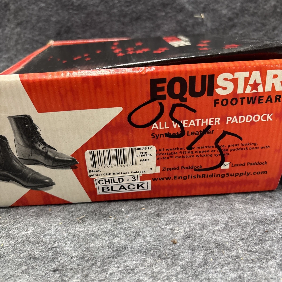 Bottes Paddock Enfant EquiStar Synthétique Lacets Tout Temps Noir Taille 13 (occasion, Excellent état)