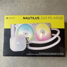 CORSAIR NAUTILUS 240 RS ARGB Liquid CPU Cooler   White   RS120 ARGB Fans   Fits