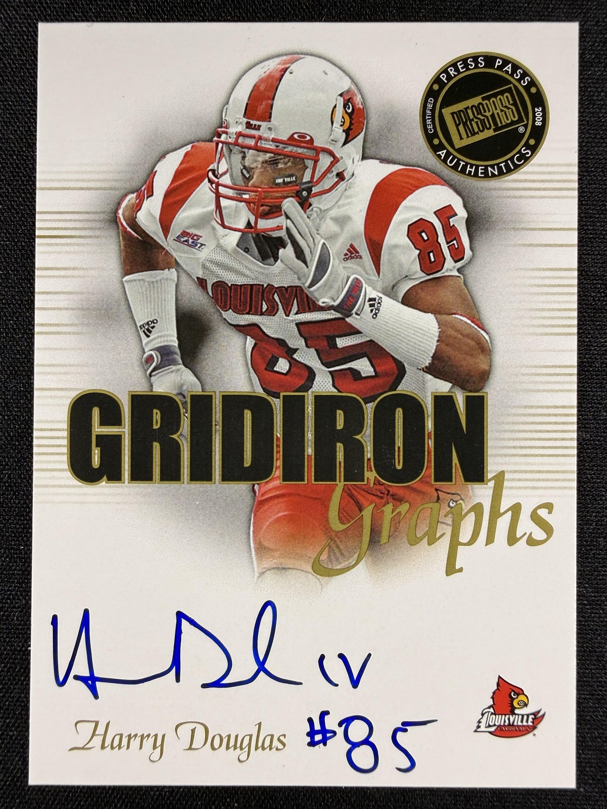 Harry Douglas Press Pass Se Gridiron Graphs #GGHD Gold-Red Ink