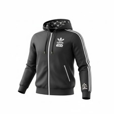 Star Wars x Adidas 'Storm Trooper' 2009 Men's Black Zip-Up Hoodie Jacket - XL