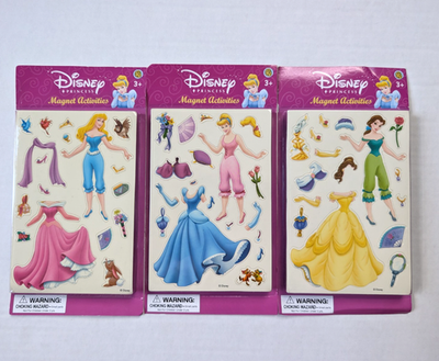 #ad Disney Princess Magnet Activities Cinderella Belle Aurora Sandylion Dress Up $29.99