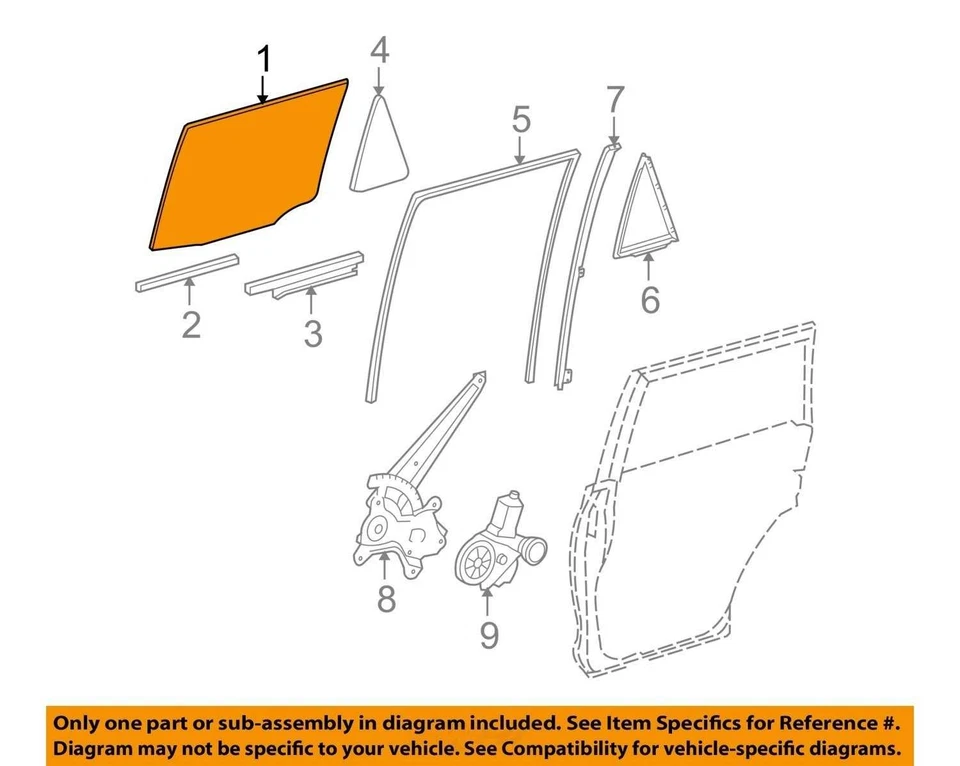 Se adapta a Toyota 4runner 2010-2024 puerta trasera izquierda ventana de vidrio OEM envío gratuito Foto 4 de 4