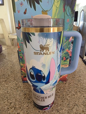 #ad Beautiful 40 Oz Stanley Tumbler New In Box With Accessories Blue $55.00