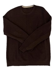 Rhone Waffle-Knit Pullover Sweater Crew Neck Brown Sleeve Logo Men  s L