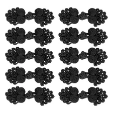 10 Set Chinese Closure Buttons Chinese Knots Frog Buttons Black
