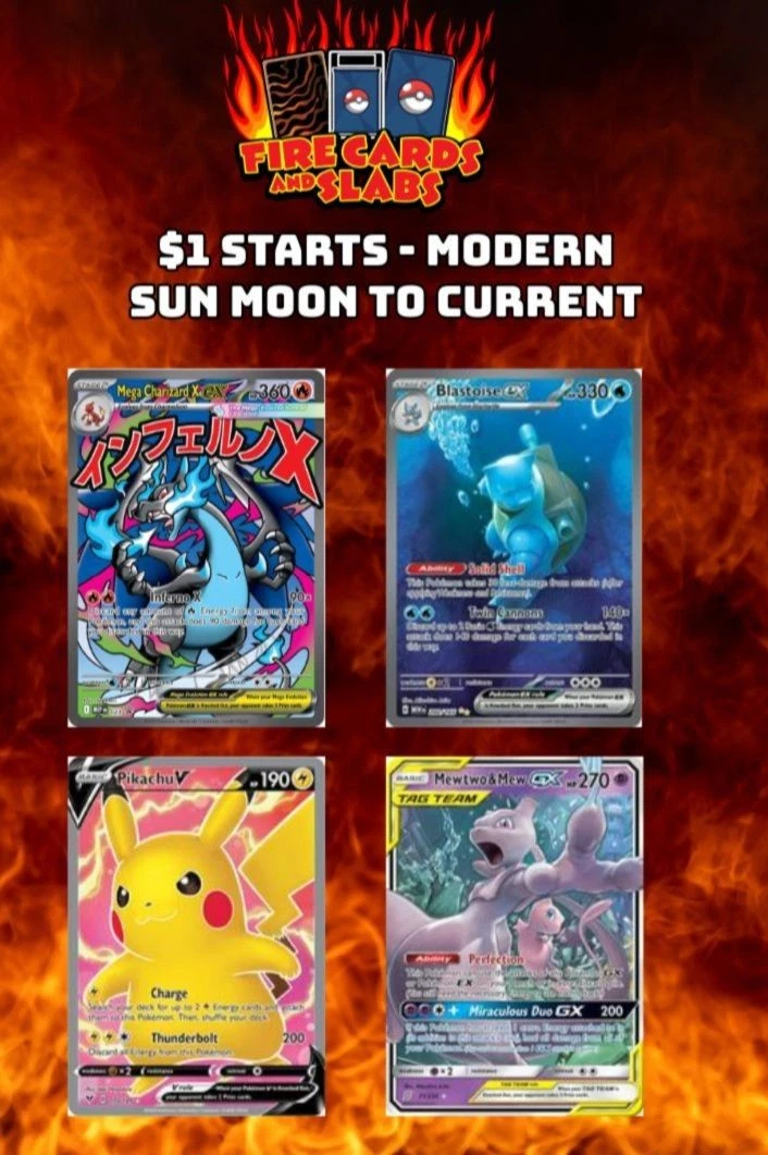Pokemon 1 Dollar Starts Modern ONLY Sun Moon Scarlet Violet Mega - eBay Live