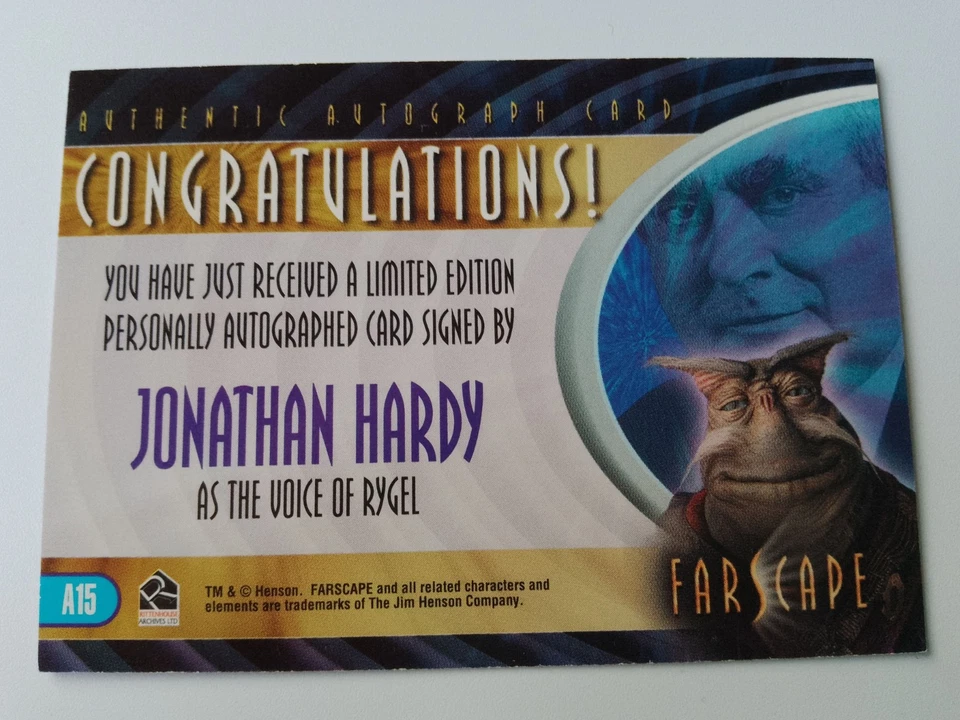 Jonathan Hardy Rittenhouse Farscape Season 3 Autograph A14 Voice of Rygel - Image 2 of 4