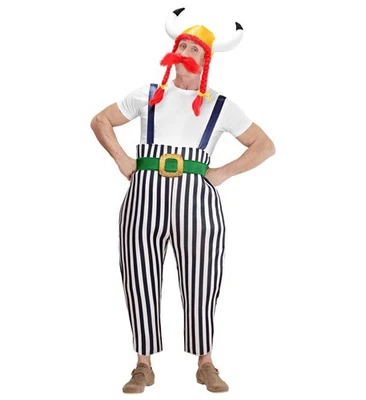 Widmann Gaulois (Maxi Pants With Braces, Belt, Helmet With Plaits, Moustache) (M - Imagen 1 de 4