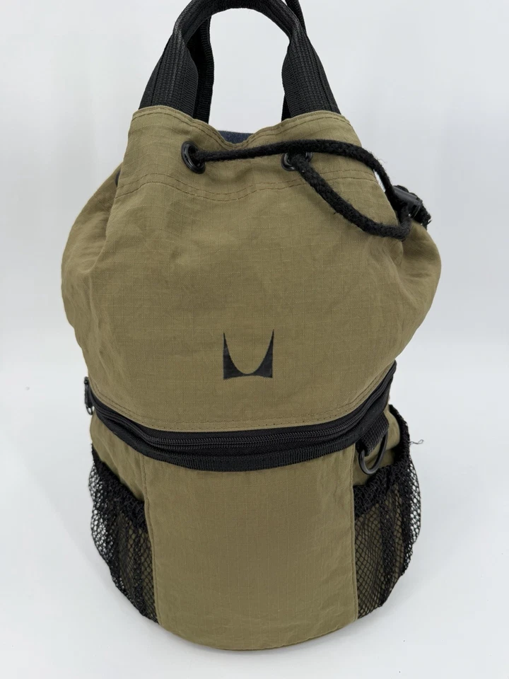 Mochila de lona Ripstop verde oscuro Herman Miller vintage con cordón RARA Foto 2 de 4