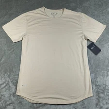 Bylt Basics Shirt Men Large Ivory Drop Cut Crew Neck Lux Tee Premium New
