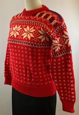 DALE OF NORWAY Size 40 Red Wool Snowflake Vintage Sweater